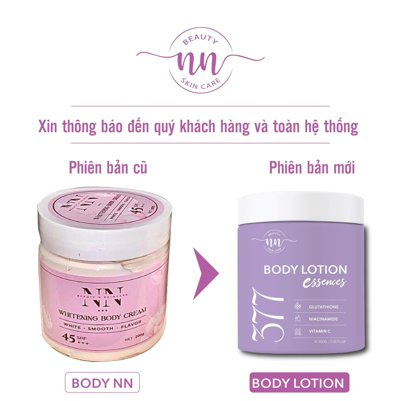 Kem Body Lotion Essences 377 (Kem Body NN) Hỗ Trợ Dưỡng Sáng Da Body (Hủ 200g)