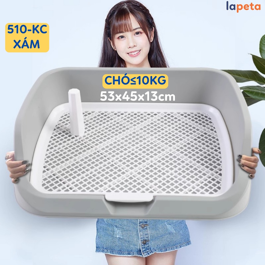 Khay vệ sinh cho chó thành cao lượn sóng có cột 50x40cm Lapeta