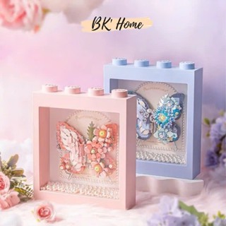 Bộ đồ chơi lắp ráp khối xây dựng hãng LOZ mô hình khung tranh hoa 3D phát sáng 1960-1961, kệ ghi chú 4120 và 4121