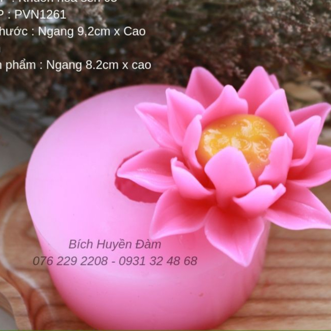Khuôn silicon hoa sen làm rau câu, nến, socola