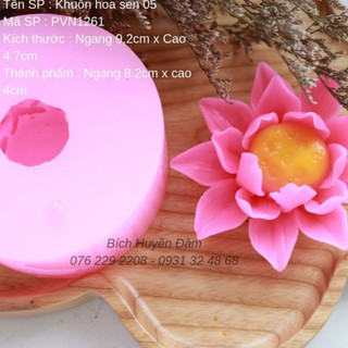 Khuôn silicon hoa sen làm rau câu, nến, socola