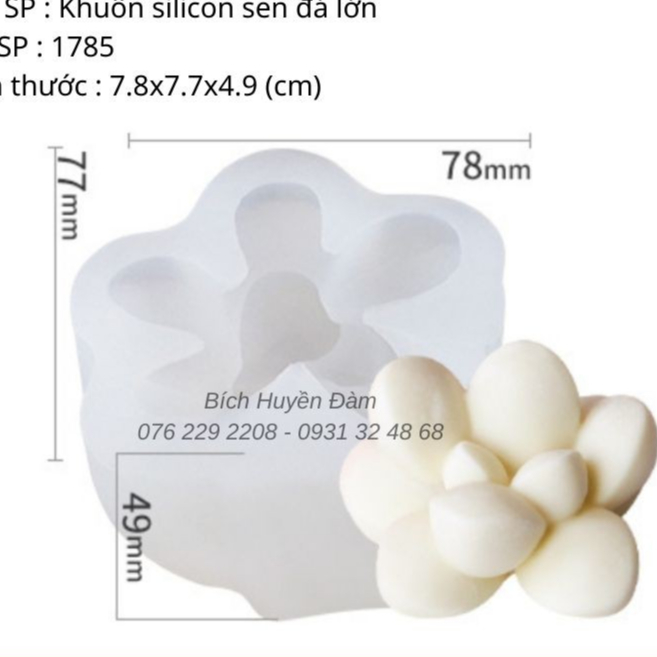 Khuôn silicon 4D - Sen đá 1785 / 1786