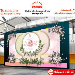 Phông nền chụp ảnh decor cưới cỡ lớn có nhiều kích thước chất liệu in bạt ngoài trời chống nước
