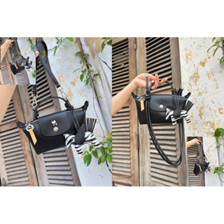 Dây đeo (mix) túi LONGCHAMP cho túi full đen da epi canvas