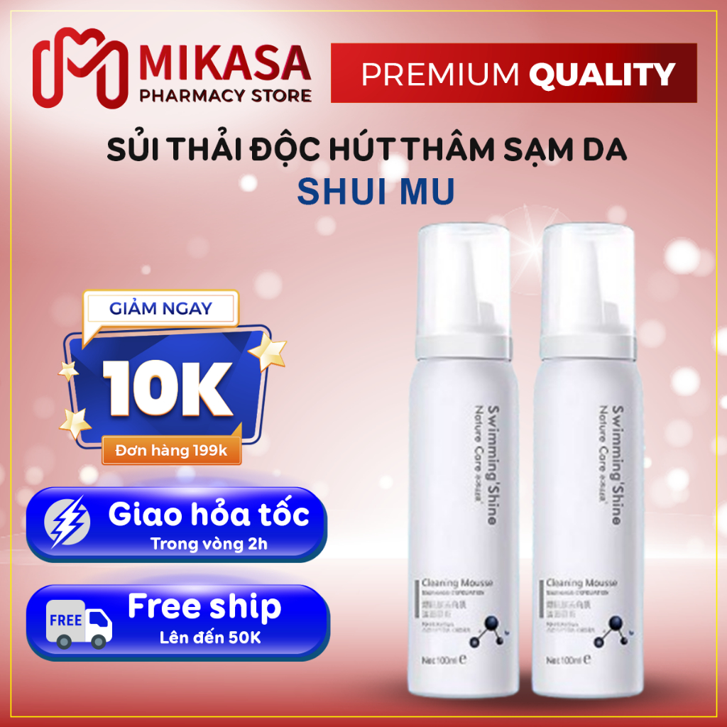 Sủi Thải Độc SHUI MU Hút Sạch Tế Bào Sừng, Hút Thâm - Bọt Tẩy Tế Bào Chết SHUI MU Dưỡng Da Trắng Sáng Trẻ Hóa Da