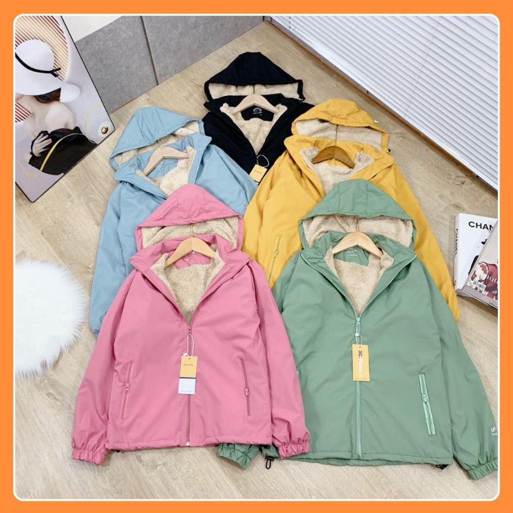 Áo gió NỮ LÓT LÔNG CỪU cao cấp