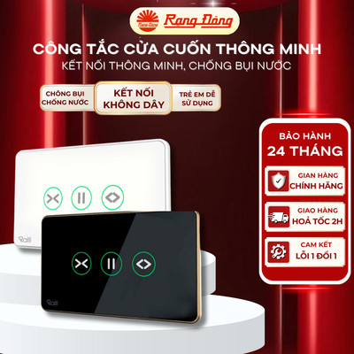 Công tắc cửa cuốn thông minh Rạng Đông Smart - Điều khiển cửa cuốn wifi hẹn giờ qua App. Model CTCU.WF CN.DOT.2W.SP