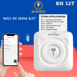  Máy in nhiệt mini A6 SHINEDI sạc pin in bluetooth usb in tem nhãn mác phiếu gửi qr kí hiệu lên 