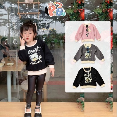 Áo Dài Tay Nỉ Cho Bé Gái Bé Trai Lé Viền Vải Nỉ Ép Lông Dày Dặn, Giữ Ấm Tốt-BabyBoo-Pibo-ANDT02