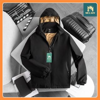 Áo khoác gió giới tính lót lông cừu, vải tráng bạc nano gió Mũ tháo rời (in ngục)