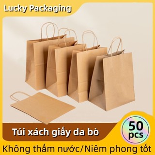 50 Túi giấy kraft có quai cao cấp nhật bản, túi giấy xi măng, túi kraft, túi đựng quà tặng