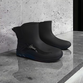 Ủng ngắn đen Sport bảo hộ, đi mưa