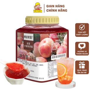 Mứt Sốt Đào Hồng BODUO | Nguyên Liệu Pha Chế Boduo Hộp 1kg