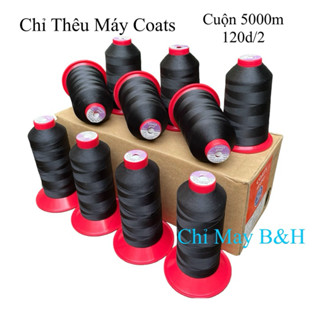 Chỉ thêu máy coats cuộn 5000m (120d/2), Máy thêu vi tính.