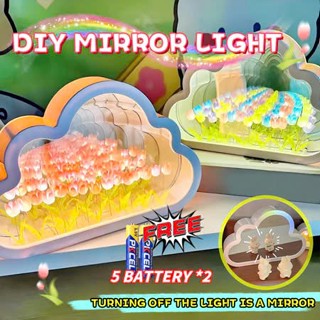 [HCM-Hỏa tốc]20 bông hoa Dèn hoa tulip đèn ngủ hoa tulip Màu Nhiều Đám Mây Tráng Gương DIY Dùng Làm