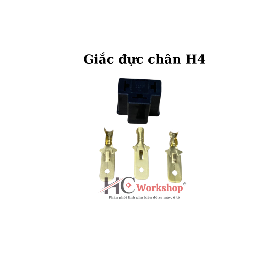 [túi 5 cái] Bộ giắc đực H4, chuôi đèn H4, giắc 3p đầu đực H4