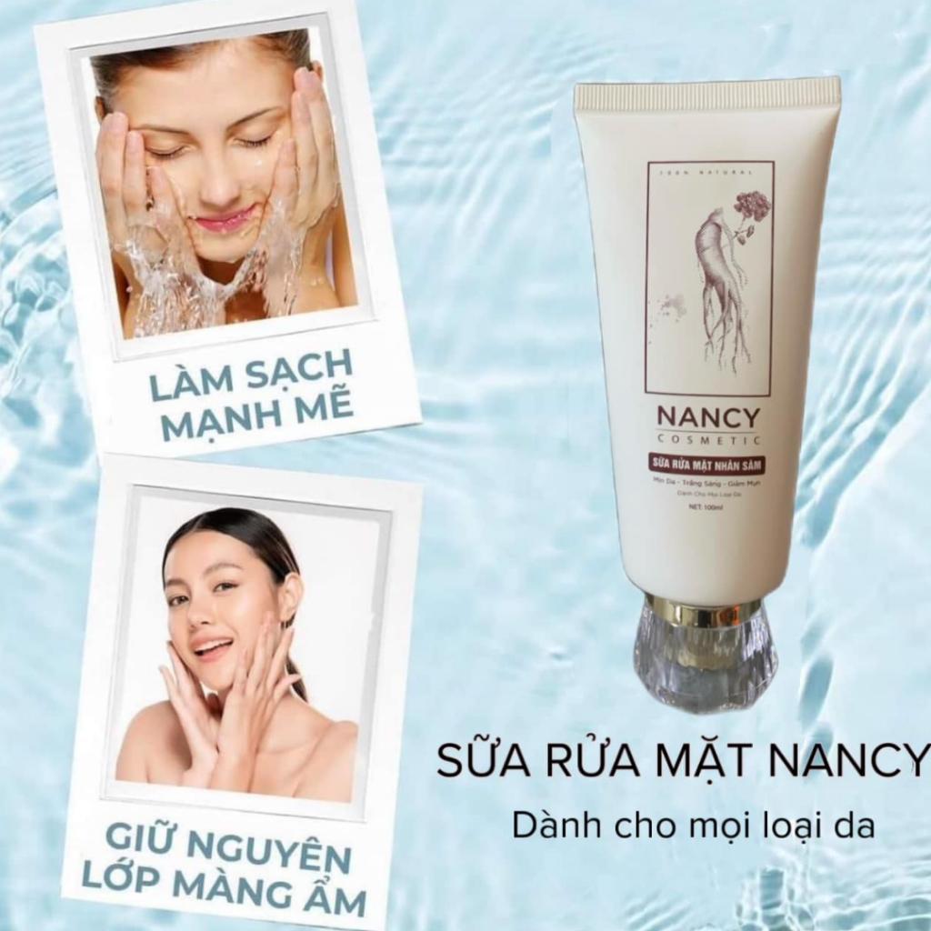 Sữa rửa mặt nhân sâm Nancy - Sữa rửa mặt Nancy chiết suất nhân sâm, giúp da mặt sạch bã nhờn, sạch mụn, sáng bóng da mặt
