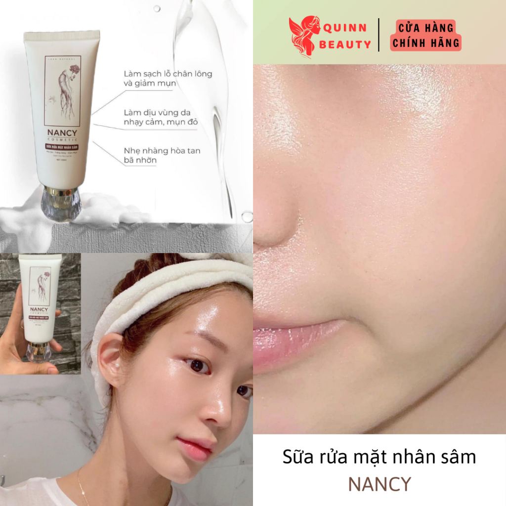 Sữa rửa mặt nhân sâm Nancy - Sữa rửa mặt Nancy chiết suất nhân sâm, giúp da mặt sạch bã nhờn, sạch mụn, sáng bóng da mặt