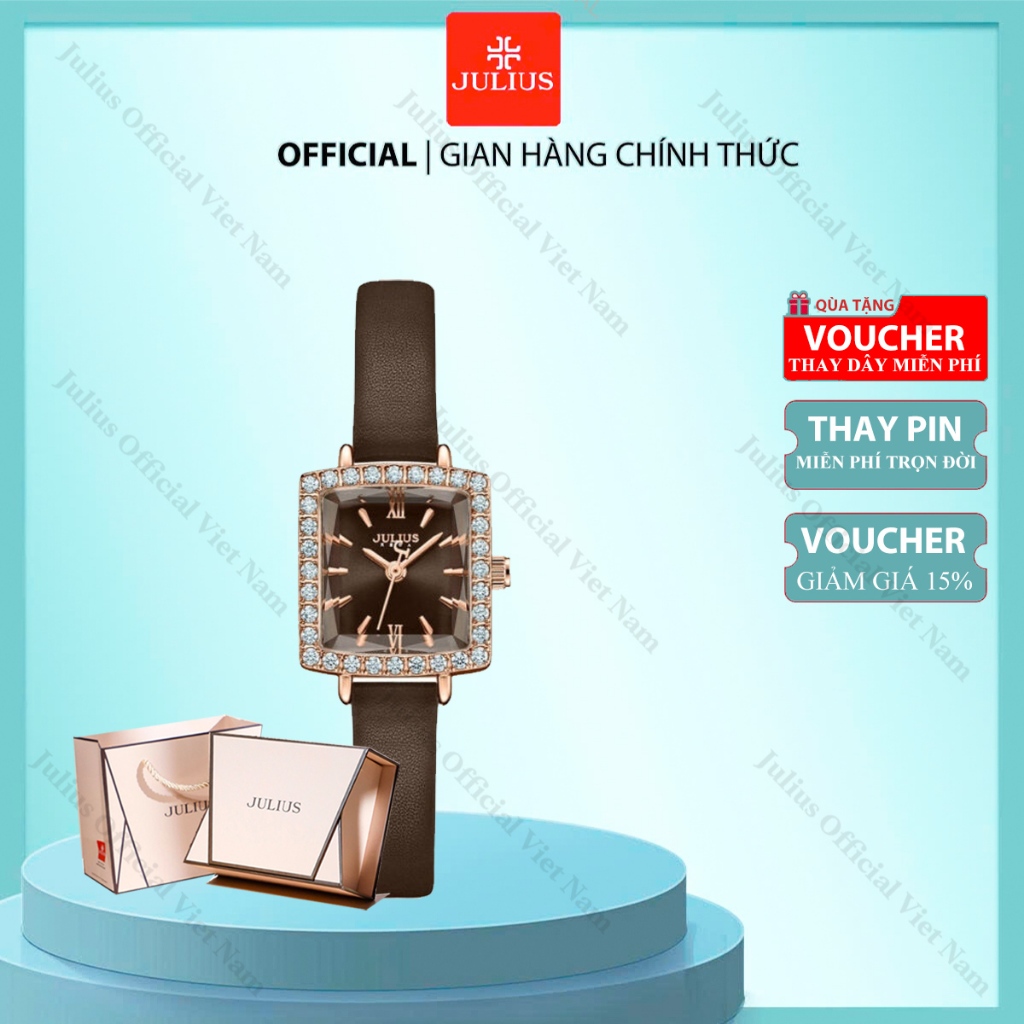 Julius JA-1426 dây da, đồng hồ nữ thời trang chính hãng | Julius Official