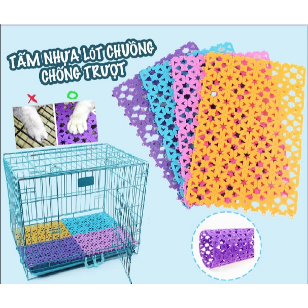 Tấm lót sàn/ chuồng chống lọt chân cho chó mèo bằng nhựa 20x30cm