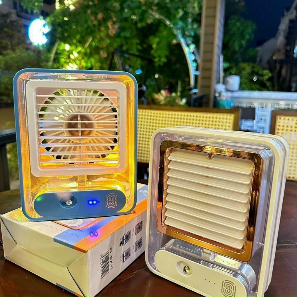 Quạt tích điện phun sương mini Cảm ứng nano - 3 cấp độ