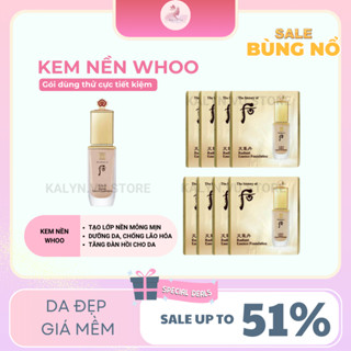   Combo 5-10  Gói Kem nền Whoo tái sinh che phủ hoàn hảo tái tạo da - Essence Radiant Foundation 1ml 