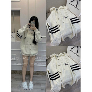  Áo len thom mũ dáng rộng Bling 