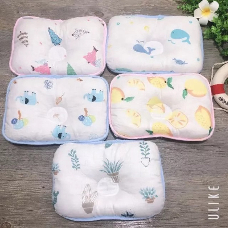 Gối lõm xô cho bé sơ sinh mềm mại thấm hút mồ hôi