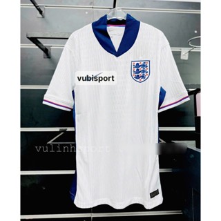 Áo bóng đá player vải dệt đt Anh Màu trằng cổ xanh 2024