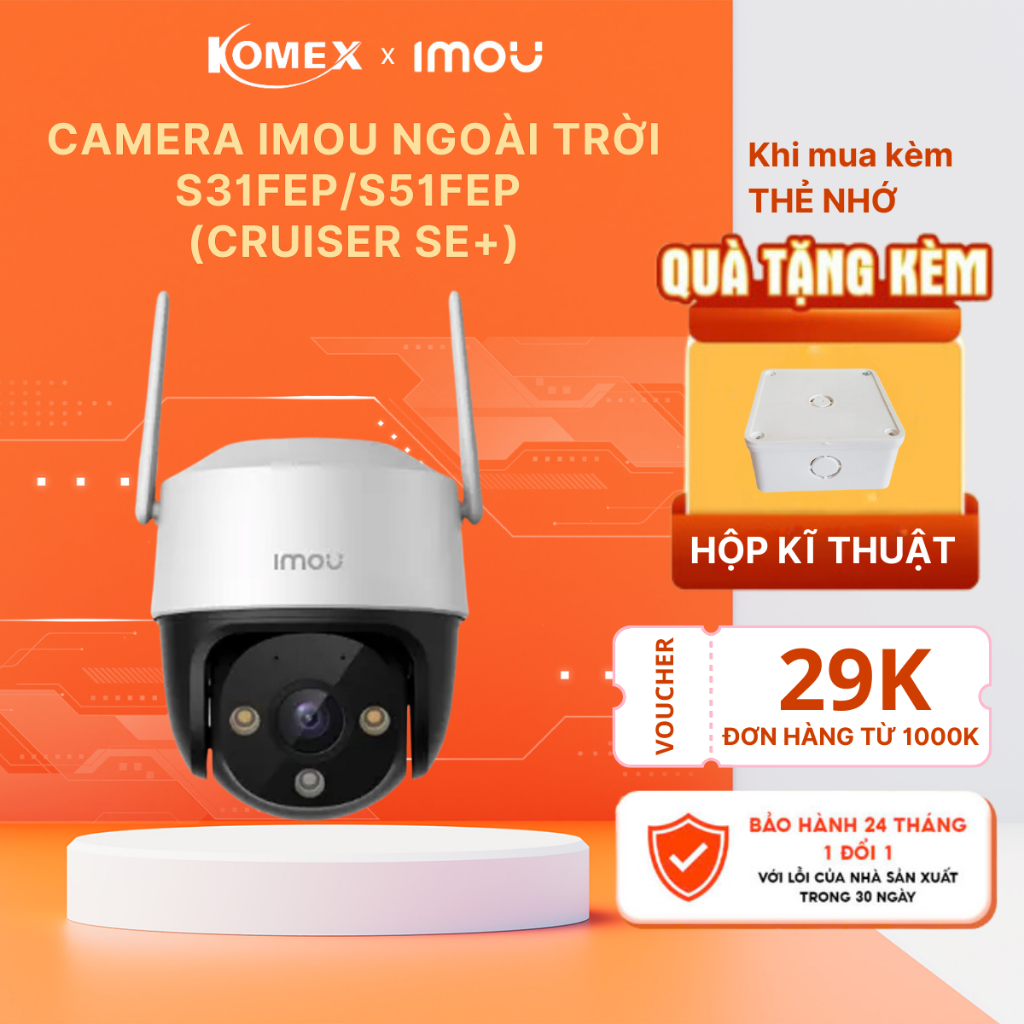 Camera IMOU ngoài trời S31FEP (Cruiser SE+ 3MP)/ S51FEP (Cruiser SE+ 5MP) fullcolor đàm thoại 2chiều