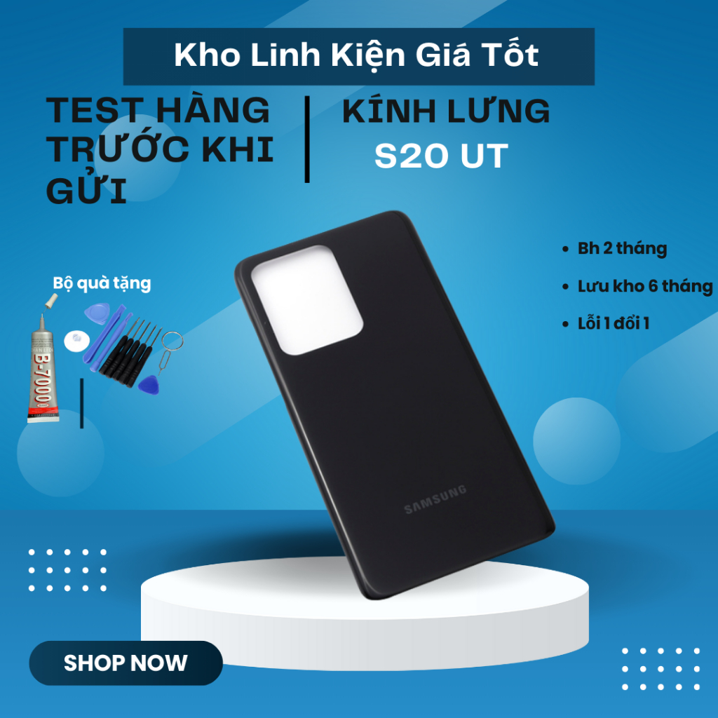Kính vỏ lưng tương thích máy S20 ultra ( kèm keo )