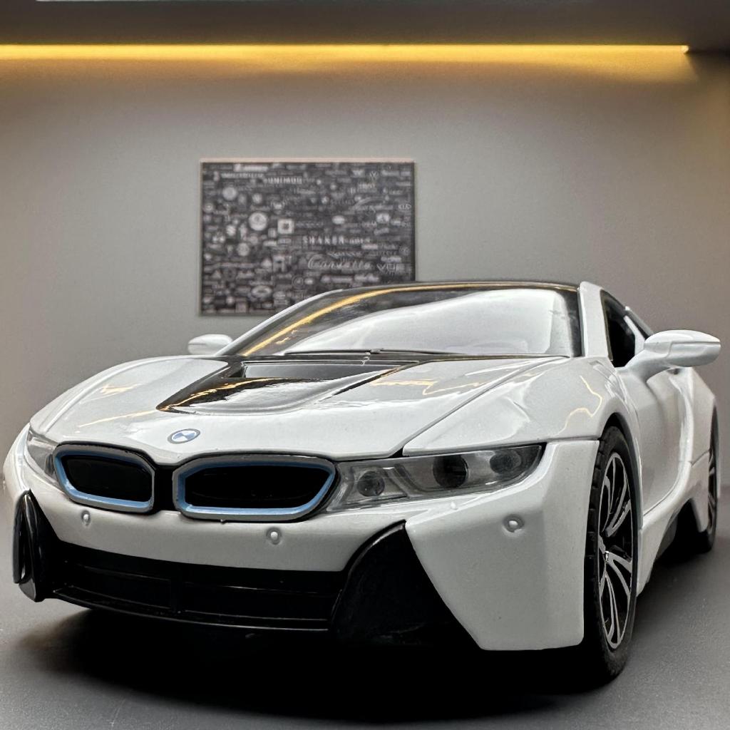 Mô hình xe ô tô hợp kim BMW I8 tỉ lệ 1:24 khung thép chắc chắn