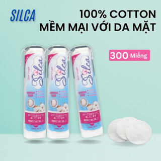 COMBO 3 Bông Tẩy Trang SILCA JAPAN 300 miếng (3 x 100) 100% cotton tự nhiên mềm mịn, không xơ bông