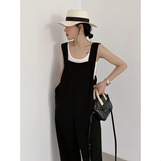 [Hàng sẵn] Quần yếm jeans nữ đen basic Hàn Quốc, năng động, thoải mái JOLII.SG - JS10