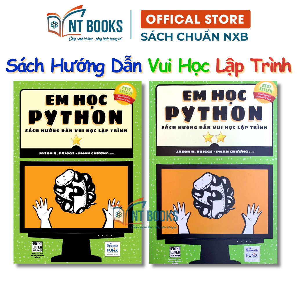 Combo 2 Cuốn Sách Em Học Python Tập 1 + Tập 2 - Hướng Dẫn Học Lập Trình - SPU