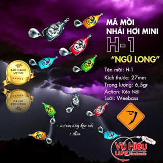 Nhái hơi H1 Ngũ Long [ Vũ Hiếu ] 2.7cm bản lưỡi Weebass Thailand lưỡi trắng,  dẻo dai, chống rỉ cao. Fishing ,Câu Cá