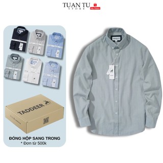  Áo Sơ Mi Nam Dài Tay TADDEER Form Slim-Fit chất vải Oxford thấm hút mồ hôi  mềm mịn đứng form hàng VNXK - ST61 