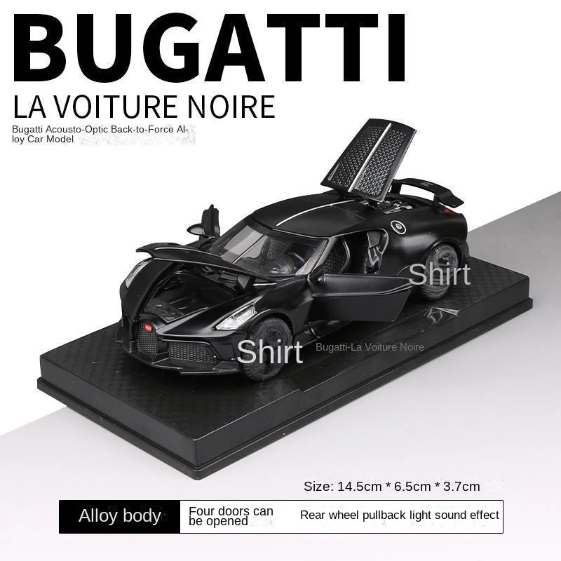 Mô Hình Xe Kim Loại Bugatti La Voiture Noire 1:32 chạy bằng cót, có đèn và âm thanh chất liệu thép