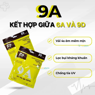 [THÙNG 50 Cái] Khẩu trang 9A PT siêu chống nắng thiết kế dày dặn kiểu dáng rộng rãi ôm trọn mặt