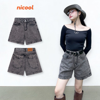 Quần Short Jean Nữ, Quần Đùi Nữ Túi Hộp Xám Nicool N41-D3