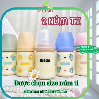 [Chọn Size Núm] Bình sữa cho bé sơ sinh Jubon chính hãng nhựa ppsu họa tiết xinh xắn 170ml và 270 ml