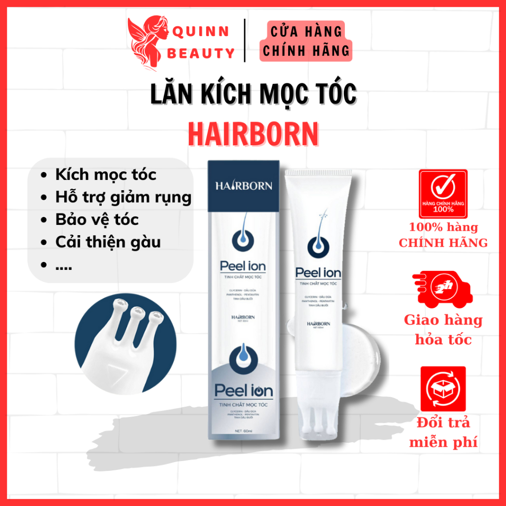 Lăn kích mọc tóc Hairborn - Lăn 5in1 giúp mọc tóc nhanh Hairborn - kích mọc tóc giảm gầu và giảm rụng tóc - QUINN BEAUTY