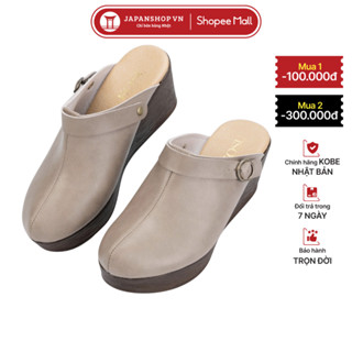 Giày da Kosu mule 2way 7cm, giày sục nữ siêu nhẹ, êm chân, chống trơn trượt 24263 Nhật Bản