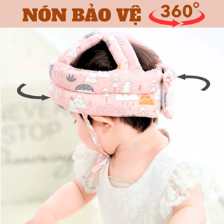 Nón mũ bảo hiểm bảo vệ đầu cho bé tập đi tập bò có đệm chóng va đập có thể điều chỉnh kích thước