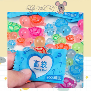 Combo 20/30/50 túi mù rùa mini phát sáng tự xé làm đồ chơi quà tặng cho bé