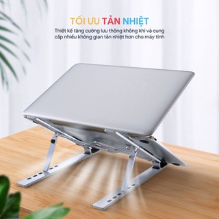 Giá đỡ laptop Đế tản nhiệt laptop macbook nhôm gấp gọn 6 cấp độ điều chỉnh