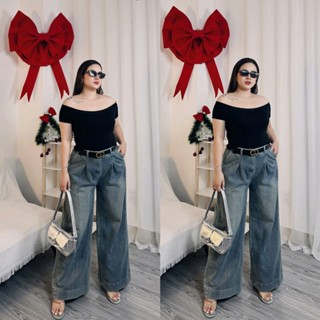 [MÃ 333] - ( 50-90 KÝ ) Quần jeans BigSize nữ Suông ống rộng lưng cao trơn