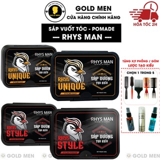  Sáp vuốt tóc Rhys Man RHYS UNIQUE STYLING CLAY & RHYS STYLE STYLING POMADE CHÍNH HÃNG 