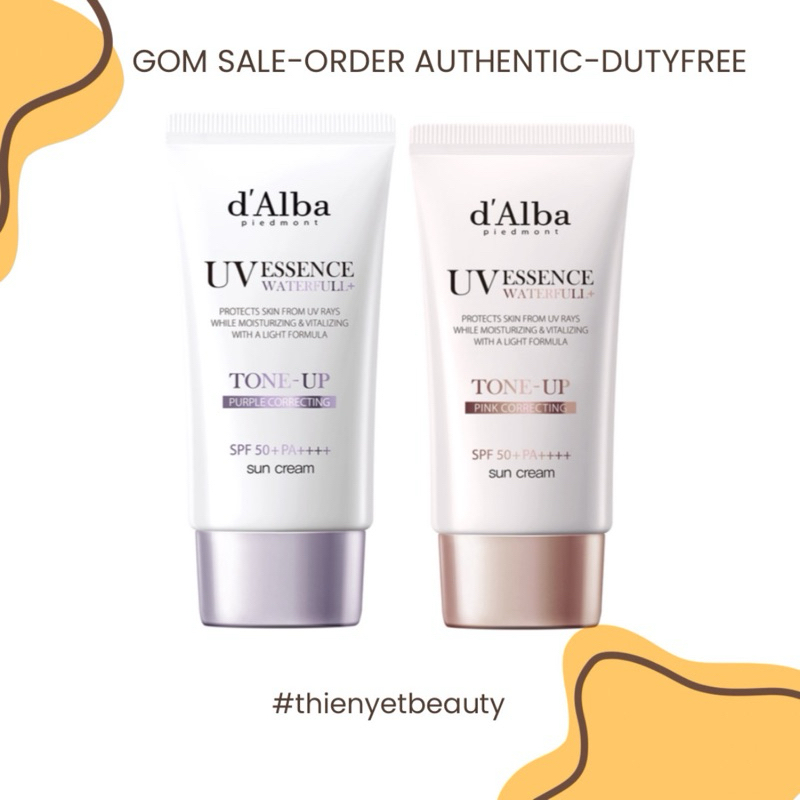 50ml - Kem chống nắng D'Alba phổ rộng nâng tông da Waterfull Tone up Correcting /White Truffle Purple