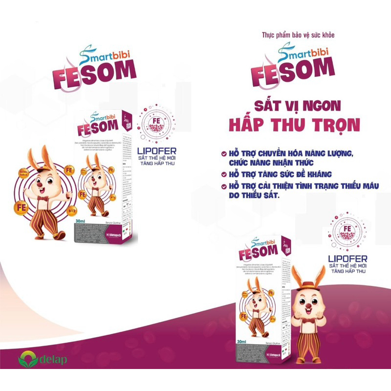Smartbibi FESOM- SẮT VỊ NGON, HẤP THU TRỌN• HỖ TRỢ CẢI THIỆN TÌNH TRẠNG THIẾU MÁU 🩸 DO THIẾU SẮT